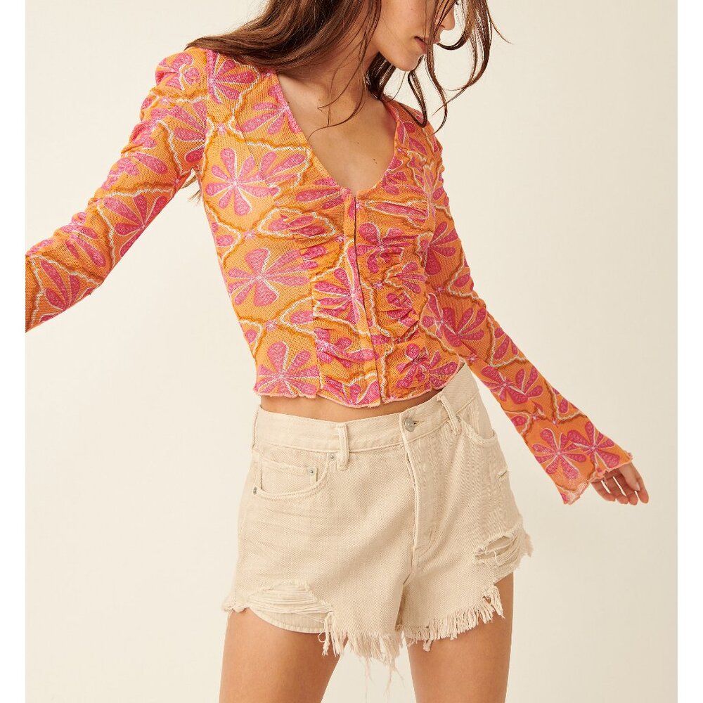 FREE PEOPLE Through The Meadow Top / Grapefruit Seltzer XS